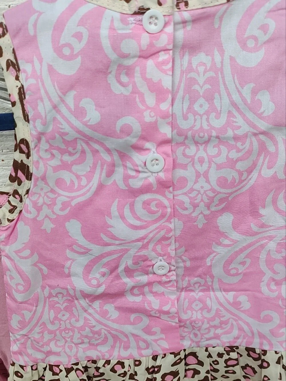 Ann Loren Girls' Pink Top Leggings with Leopard Ruffle-Trim 12-18 Mon